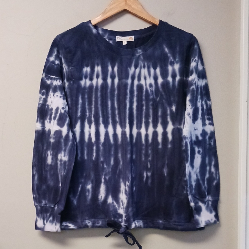 C&C California Tie Dye Blue White Sweatshirt Size L